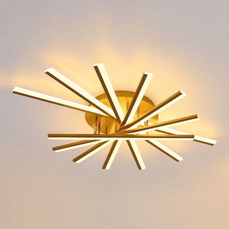 Lampada da soffitto a LED a forma di linea Moderna da incasso in ferro per camera da letto studio