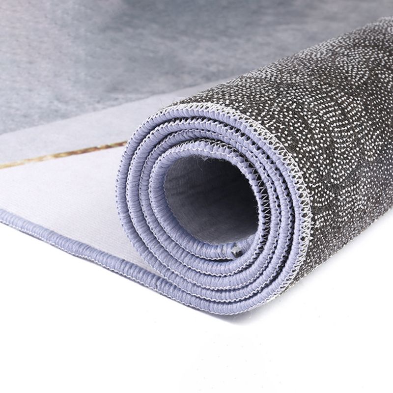 Grey Modern Rug Polyester Striola Area Rug Stain Resistant Rug for Living Room