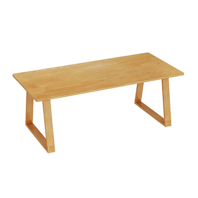 Modern Pine Solid Wood Table Rectangle Table with Double Pedestal Base