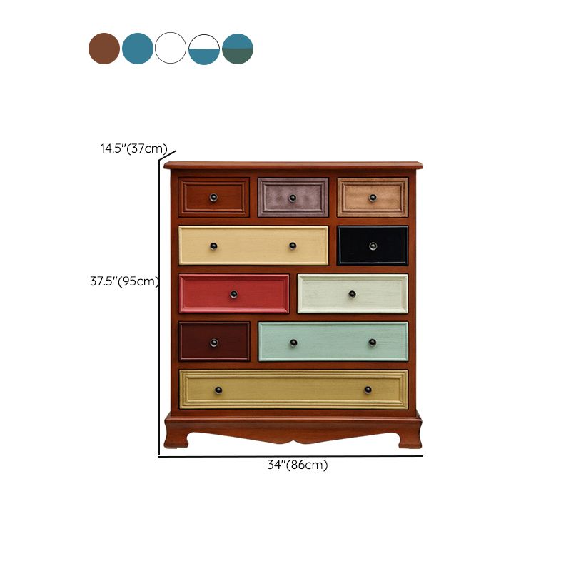 Solid Wood Nautical Storage Chest Bedroom Chest with Drawers