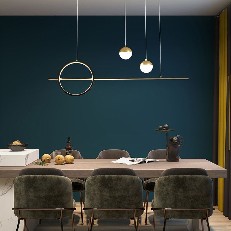 Modern Style Linear Pendant Lights Metal 4- Light Pendant Light Fixtures