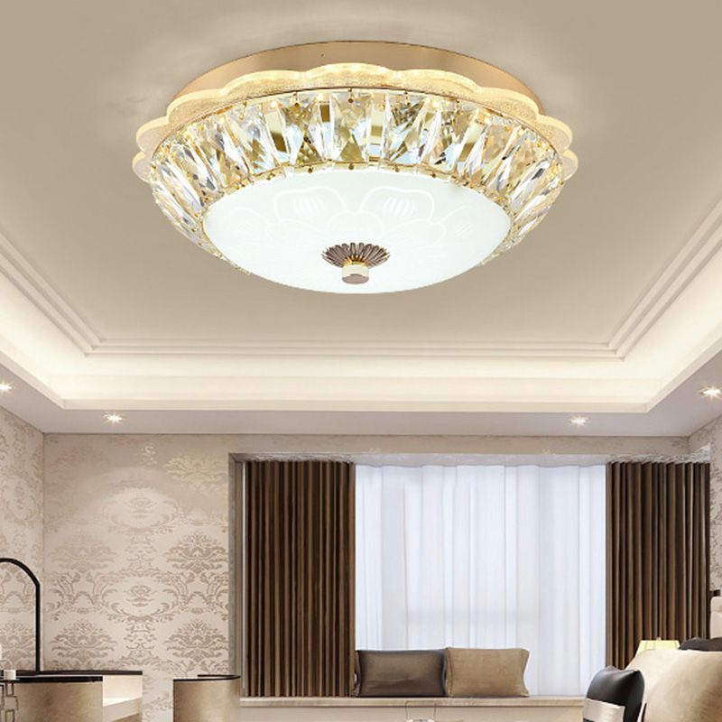 Modern Crystal Style Flush Mount Light Simplicity LED Ceiling Lamp for Bedroom