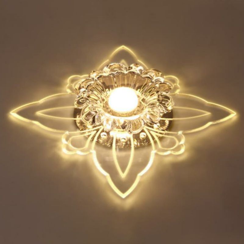 Blossom LED Flush Mount Light Simplicité Crystal Corridor Flush Mount Ceiling Light in Clear