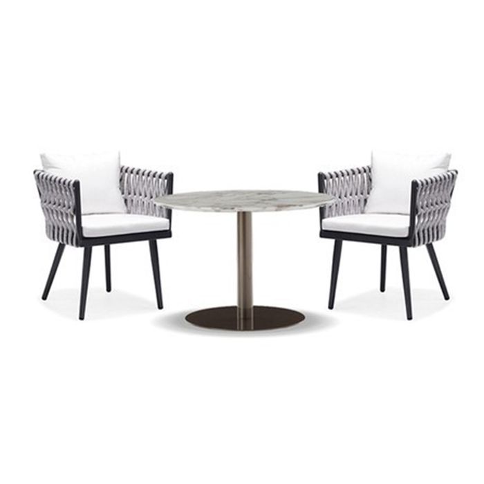 Boho Style Dining Set 1/3/5/7 Pieces Stone Dining Table Set for Outdoor