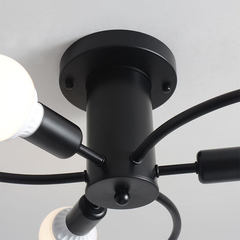 Luces de techo semi empotradas con bombilla expuesta moderna semi empotradas de metal