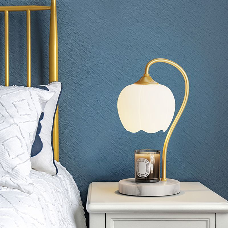 One Bulb Glass Table Lamp Contemporary Bedroom Desk Lamp (Without Aromatherapy)