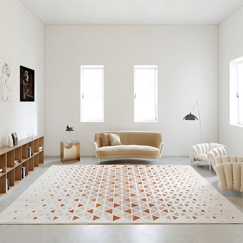 White Modern Rug Graphic Polyester Area Rug Washable Rug for Home Decor