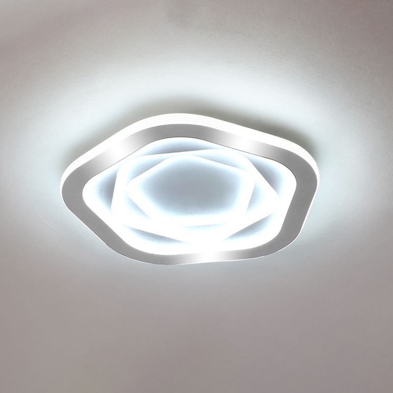 Nuevo soporte empotrado de acrílico moderno blanco de 1 luz LED para montaje en superficie, luces de techo para dormitorio