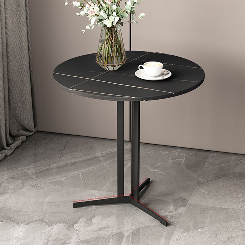 Cross Table Iron Base Design Rock Slab White/black Material Round Table Top Side Table
