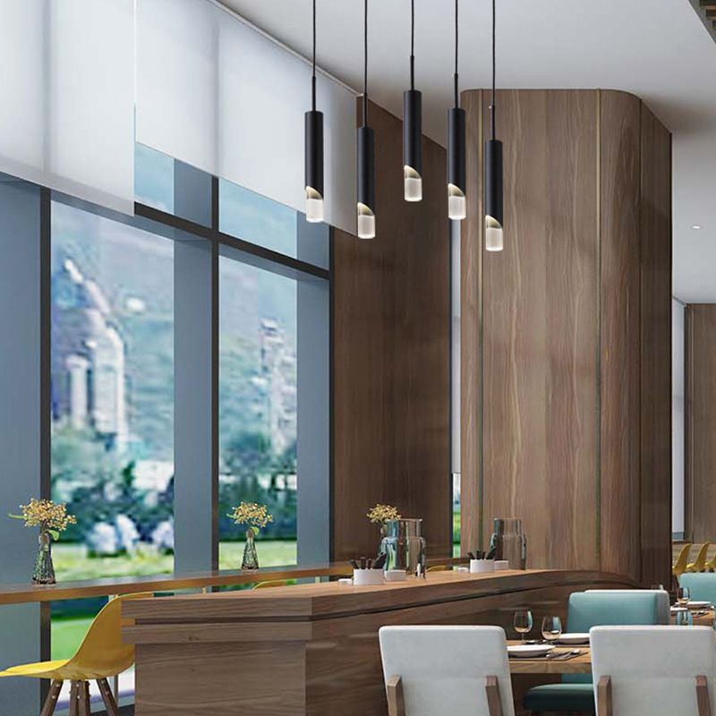 Moderner Stil 1-Licht hängende Anhänger Lichter Acrylzylindrische Anhängerleuchten
