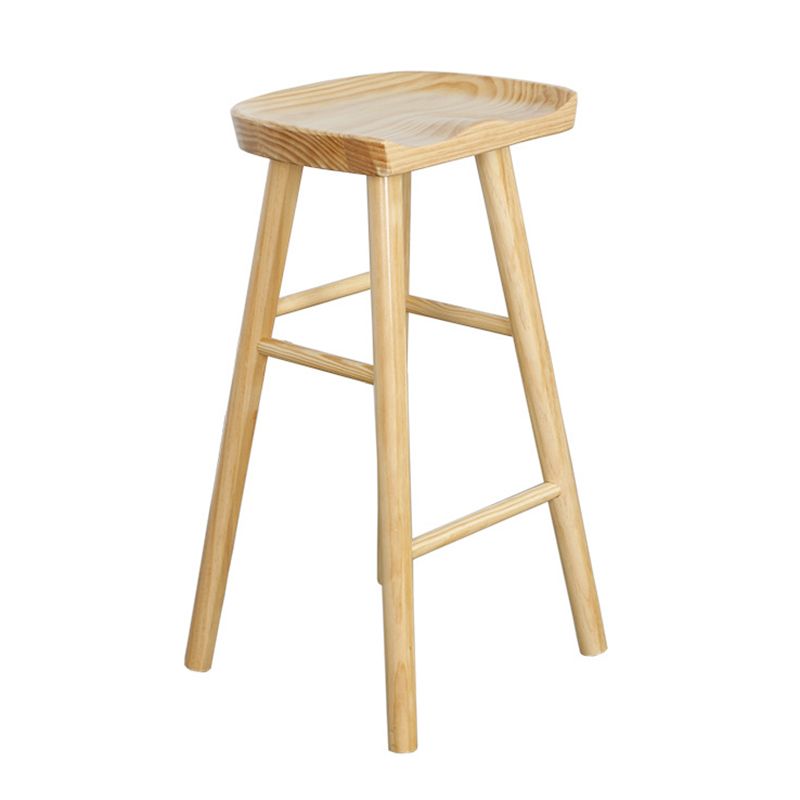 Contemporary Wood Stool Backrest Counter Stool for Restaurant