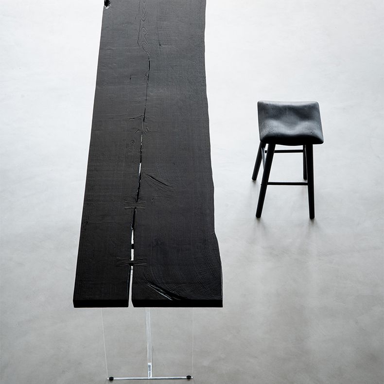 Contemporary Ash Solid Wood Backless Bar Stool with Footrest