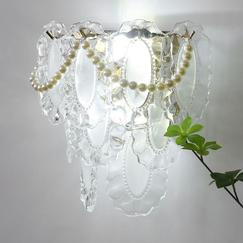Nordic Wall Light Fixture Creative Wall Light Sconce with Glass Shade for Bedroom