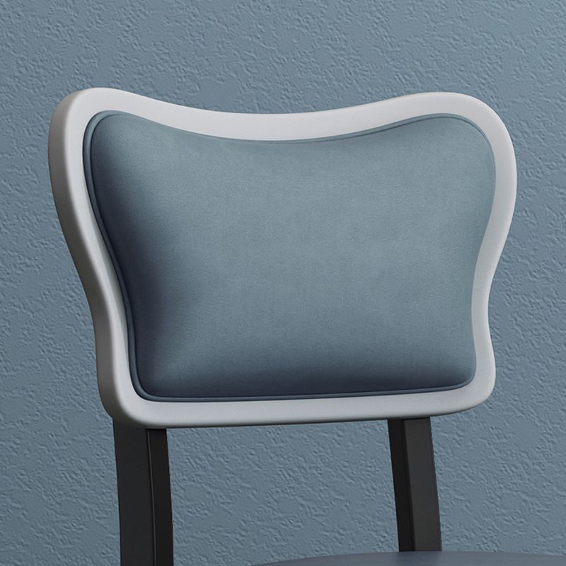 Home Silla auxiliar escandinava Silla de comedor tapizada en madera con respaldo abierto (juego de 2)