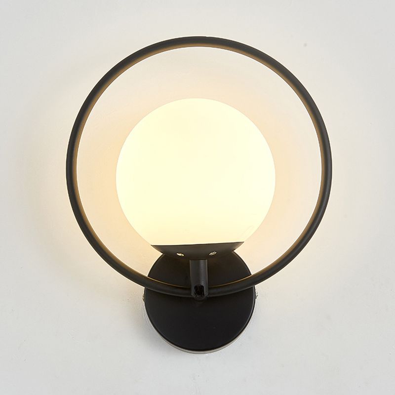 1-Light Oval Wall Sconce Modern Simple Style Glass Wall Lighting in Gold