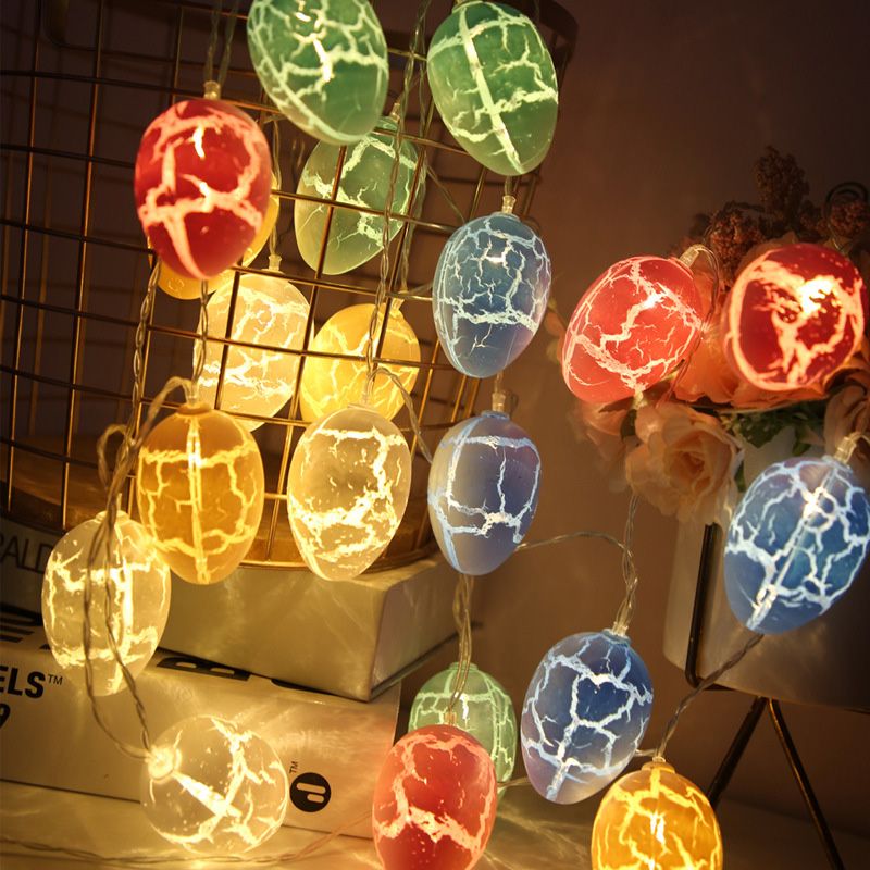 Macaron Egg Shaped String Light Plastic Bedroom LED Light Strip in Multicolored