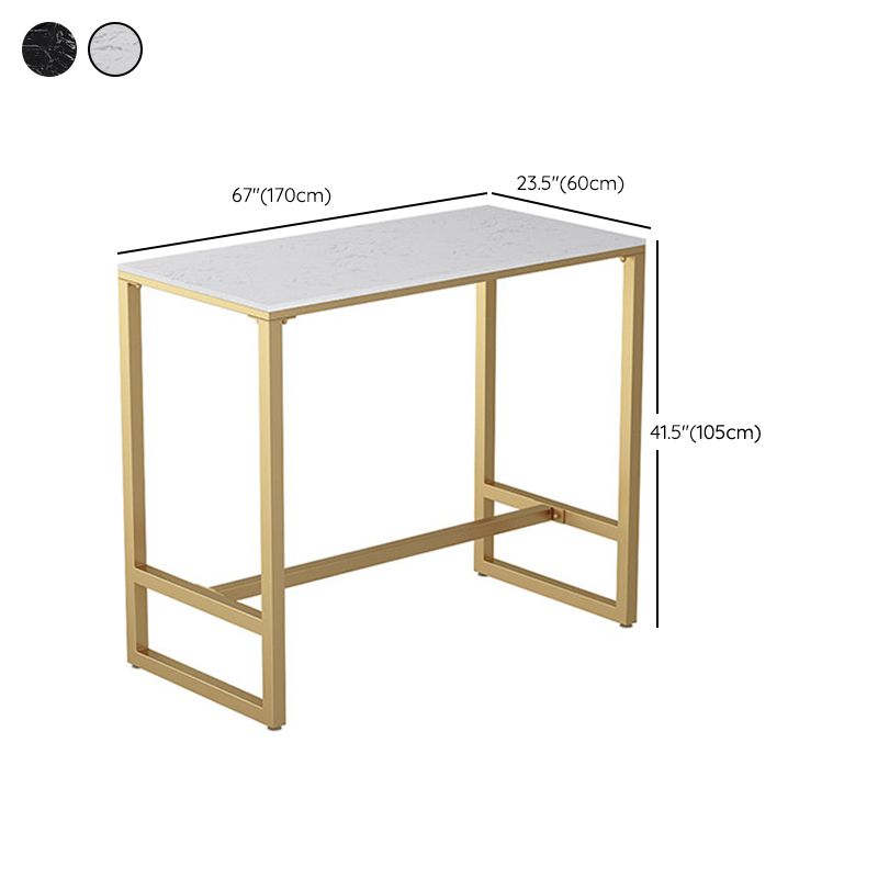 Modern Bar Table Gold and Metal Base Bar Table for Kitchen Living Room Coffee Room