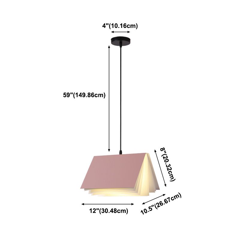 Macaron Pendant Light Modern Simple Style Book Shape Indoor Living Room Hanging Lamp