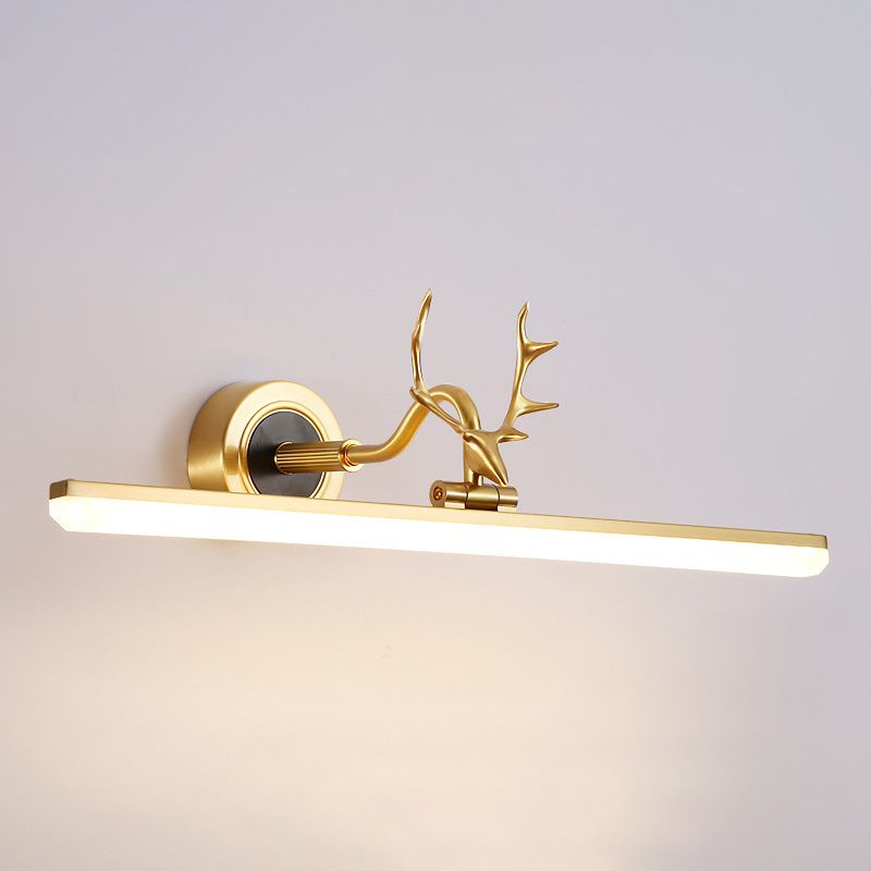 Vanité linéaire Lumières murales vintage Simplicité Applexion murale acrylique avec bois pour salle de bain