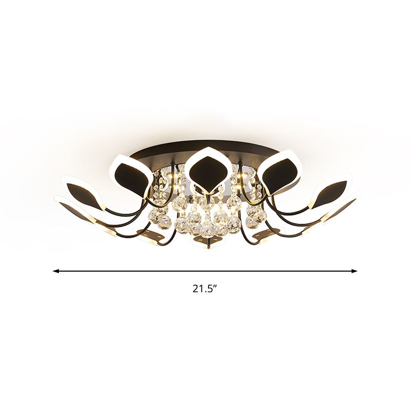 Spoetnik inbouw plafondlamp met blad acryl kap modern 8/10/12 lampen wit/zwart plafondlamp voor slaapkamer in wit/warm