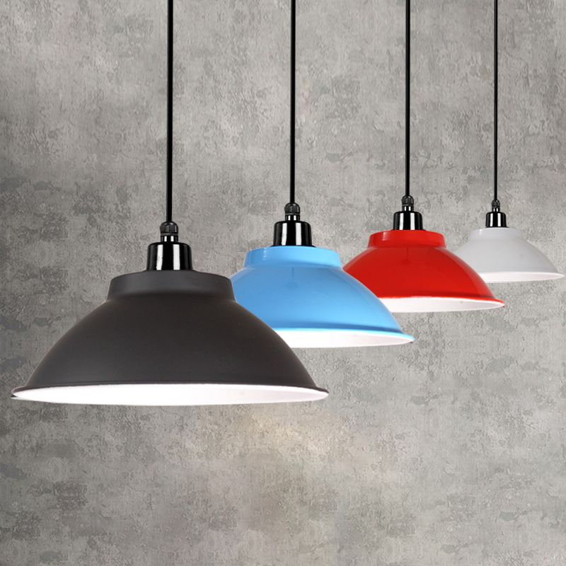 Aluminum Bell Suspension Pendant Light Industrial 1 Head Dining Room Drop Lighting