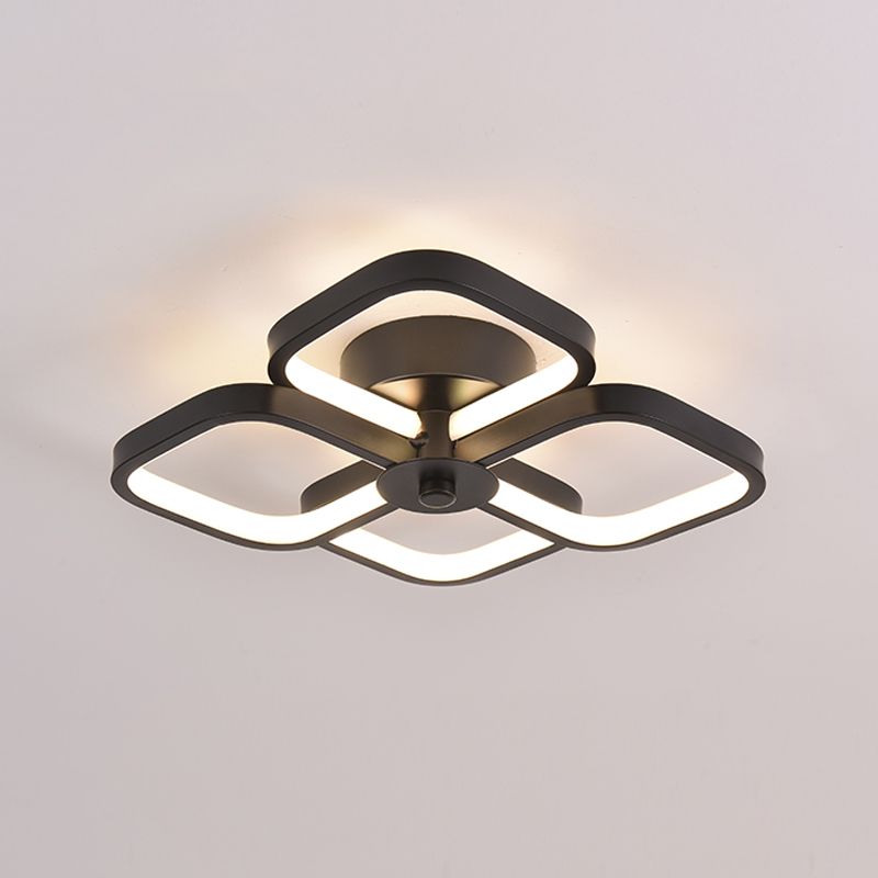 Luces montadas en el techo de múltiples cabezales, iluminación LED contemporánea de montaje empotrado, color negro