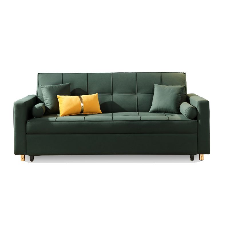 Square Arms Futon Foldable Pillow Included Sleeper Sofa with Storage