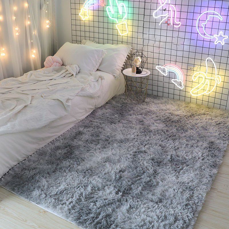 Romantic Solid Color Rug Plush Indoor Rug Non-slip Area Carpet for Bedroom
