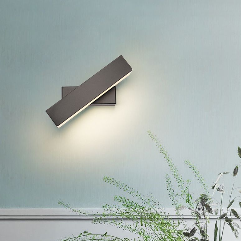 10" Wide Rectangular Acrylic LED Wall Lamp Modern Style Rotatable Bedside Light for Bedroom