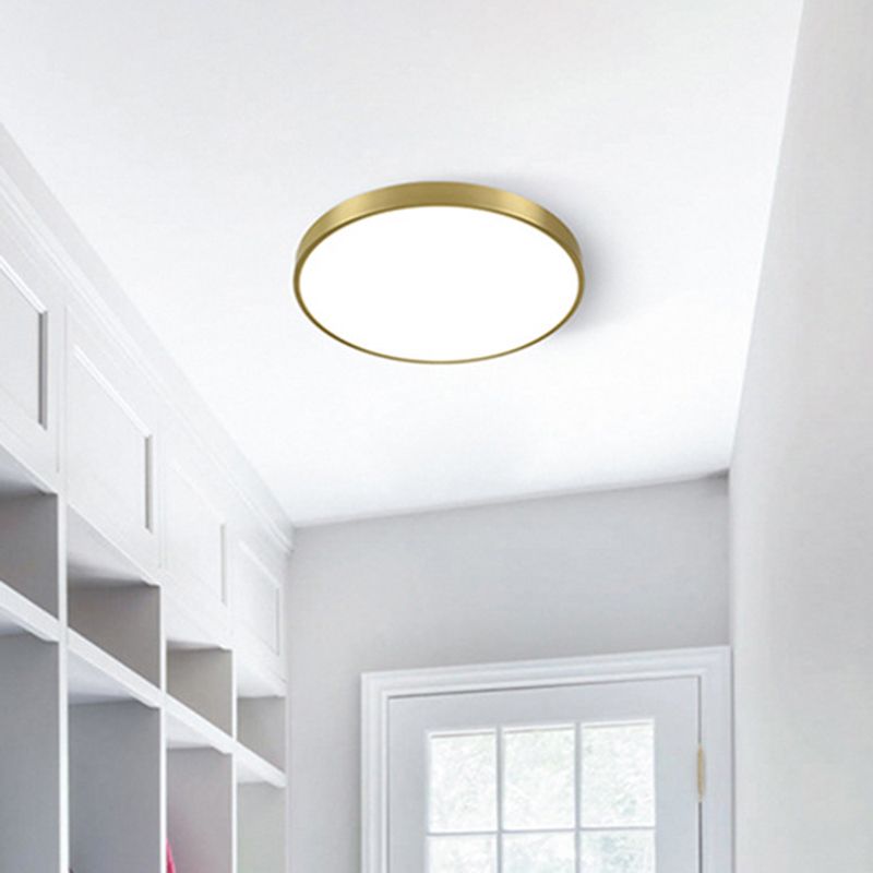 Gouden metalen ronde inbouw plafondlamp moderne stijl LED inbouwverlichting voor slaapkamer