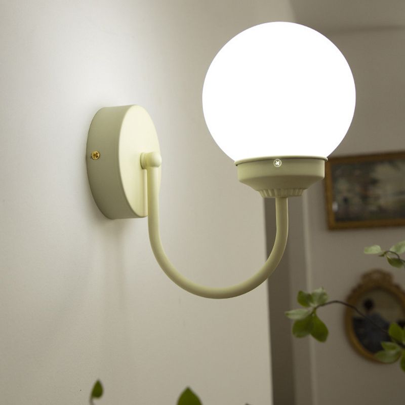 Household Wall Light Fixture Metallic Wall Light Sconce with Glass Shade for Bedroom