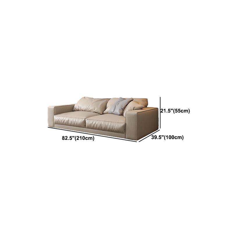 Pillowed Back Cushions Sectional Sofa, Square Arm Sectional Sofa,in Cream22"