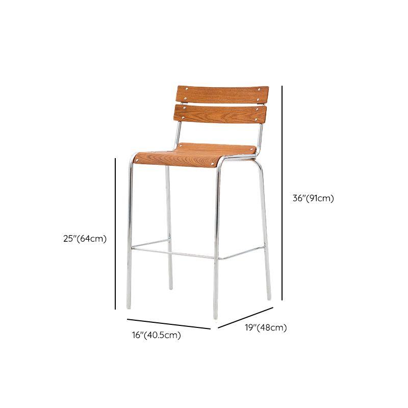 Contemporary Manufactured Wood Low Back Bar Stool with Footrest