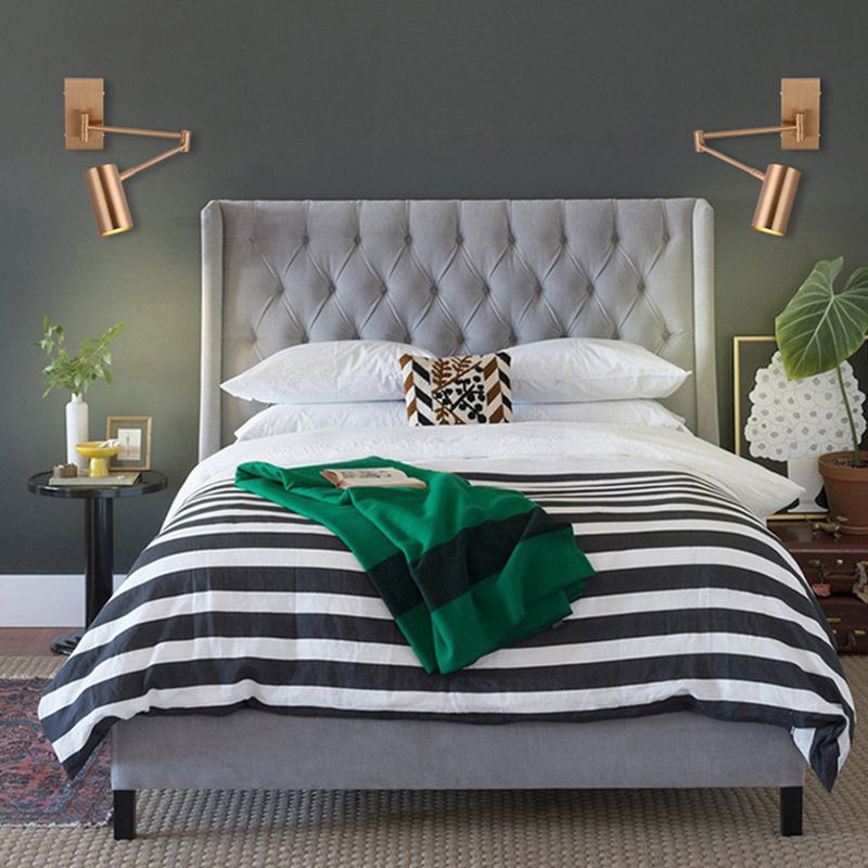 Modern Style Curved Arm Shape Wall Sconce Ceramic 1 Sconce Light in Gold / Black