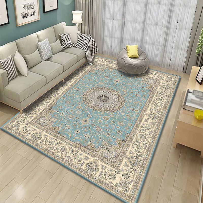 Alfombra vintage de la sala de estar marina Medallón de la alfombra del poliéster alfombra interior lavable