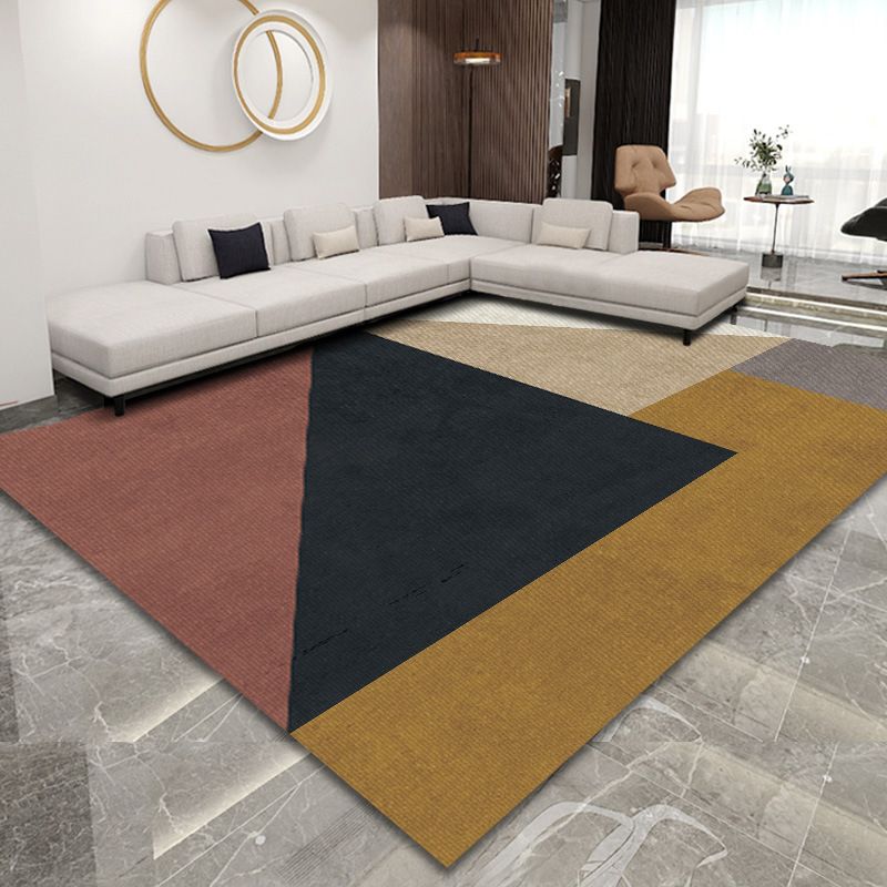 Red Red Modern Modern Polyéster Rug rayado de interiores Alfombra sin deslizamiento para sala de estar para sala de estar