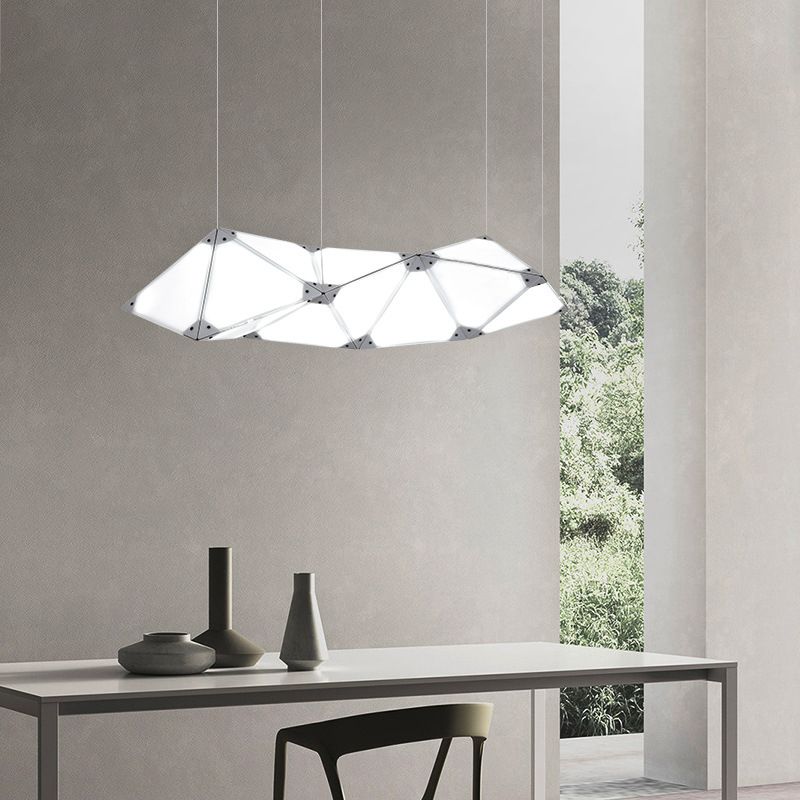 Postmodern Geometric Suspended Lighting Fixture Metallic Pendant Lighting Fixtures for Restaurant