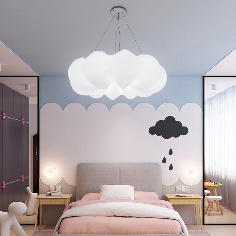 Minimalist Style Hanging Lamp Cloud Shape Plastic Chandelier Pendant Light