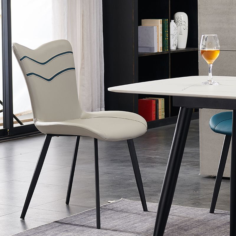 Modern Indoor Dining Side Chair Leather Upholstered Side Chair