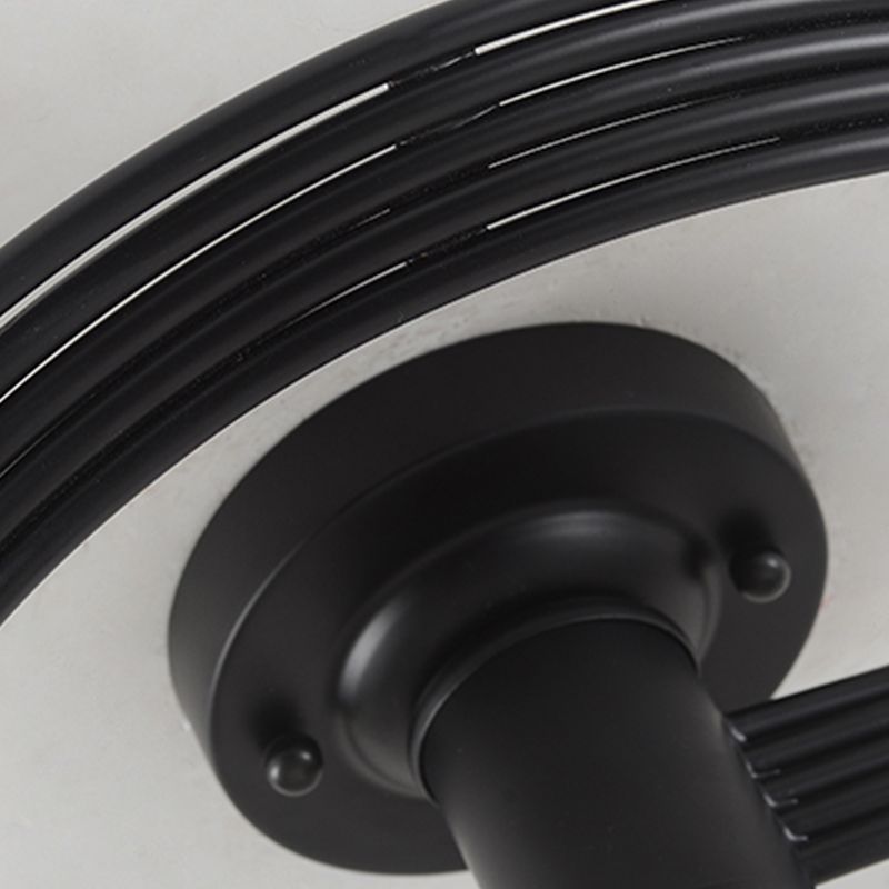 Luz de techo espiral retro de lámpara de vidrio blanco de vidrio semi de montura de montaje para sala de estar