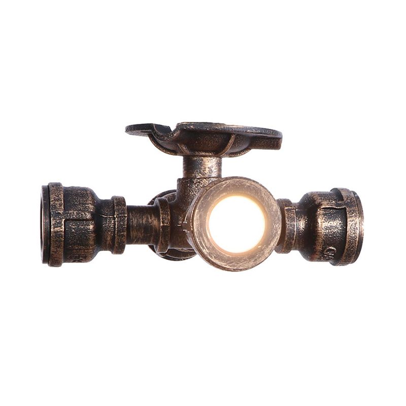 Sputnik Balcony Semi Flush Light with Pipe Rustic Industrial Wrought Iron 4 Lights Aged Bronze Ceiling Fixture