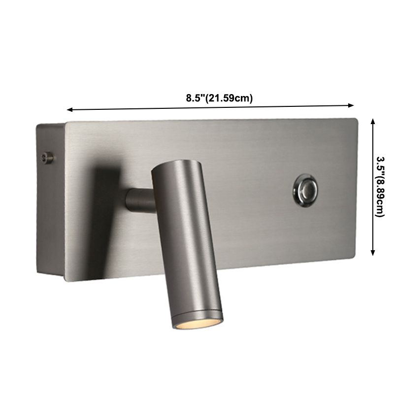 Einstellbare 1 leichte rechteckige LED -Wandlampen moderne Metallleuchten im modernen Stil