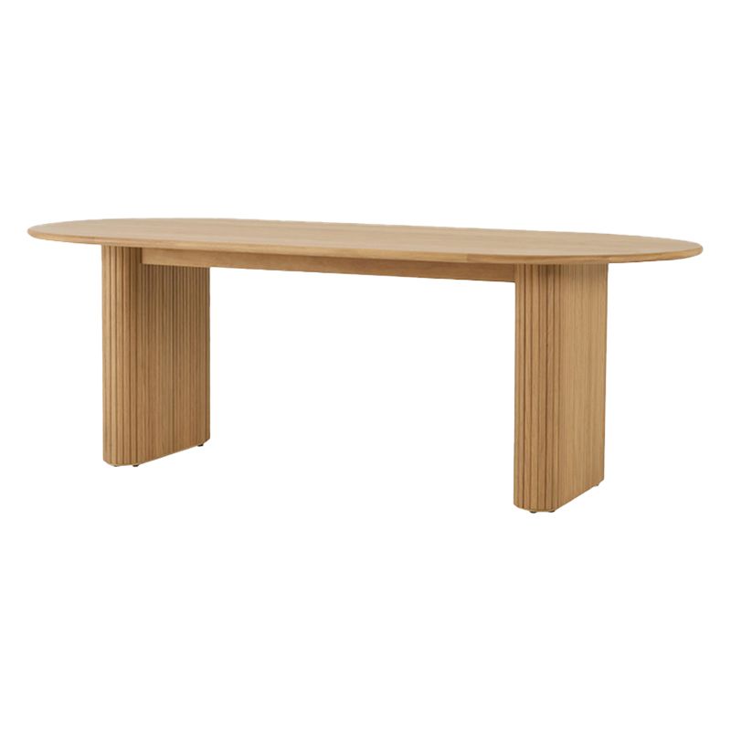 Modern Natural Base Table Oval Wood Top Dinner Room Kitchen Table