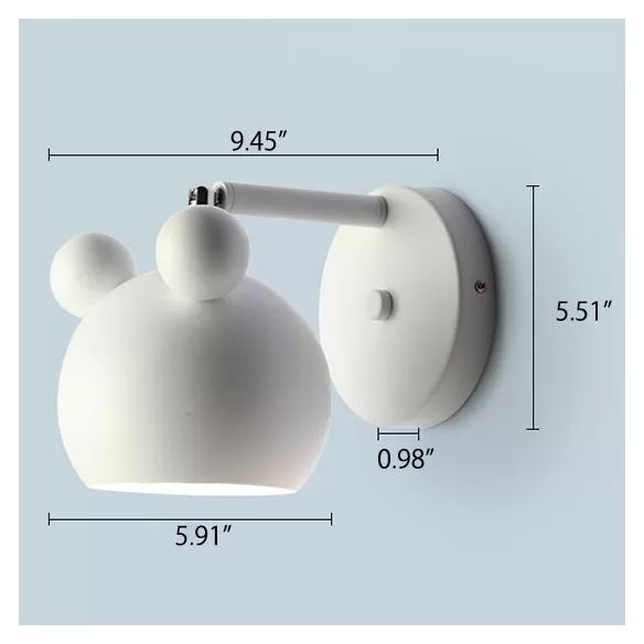 Rotatable Single Light Mouse Wall Light Nordic Stylish Metal Sconce Light for Study Room