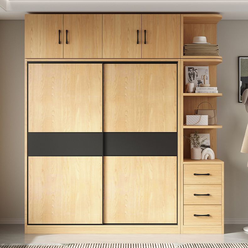Modern Pine Solid Wood Wardrobe Freestanding Wardrobe with Soft Close Doors