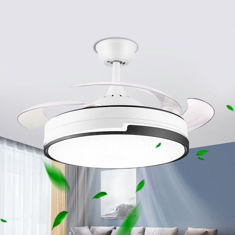 Lampada a ventola del soffitto in metallo nordico a 1 testa a monte semifulta lampada