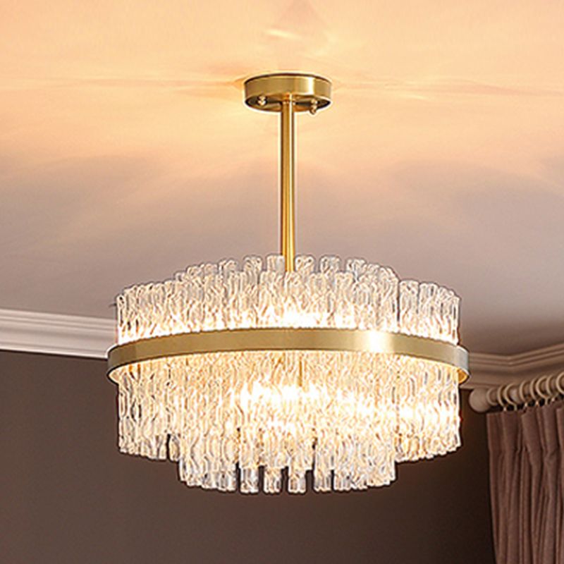 Moderner Stil Ring Kronleuchter Kristall Multi -Lichter Kronleuchter für Wohnzimmer