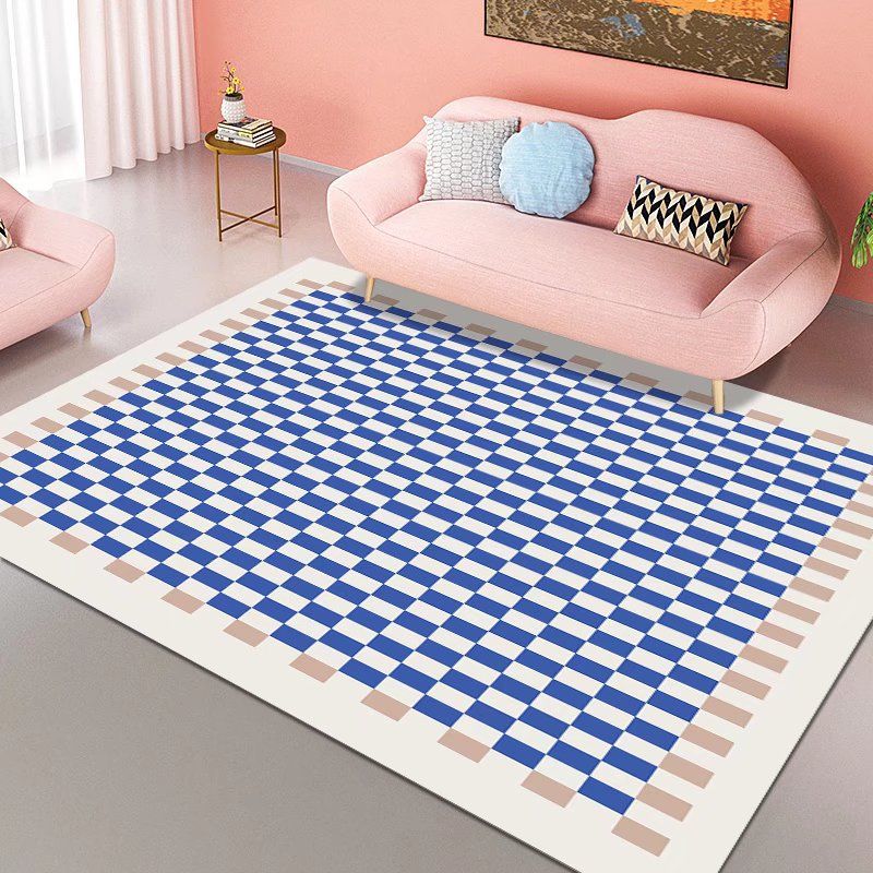 Modern Geometric Rug Morandi Color Indoor Rug Polyester Non-Slip Backing Area Carpet for Living Room