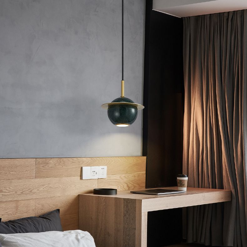 Pendentif en marbre géométrique Postmodern 1-bulbe petite lumière suspendue pour salle à manger