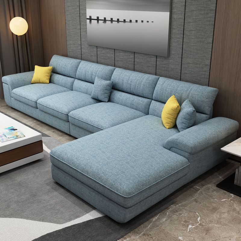 Nordic Stationary Living Room Recessed Arm Cushions Sofa Chaise
